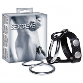 Подхват для мошонки с 3 съемными эрекционными кольцами Leder-Riemen - Orion - в Твери купить с доставкой