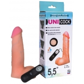 Фаллическая насадка Харнесс UNICOCK 5,5  с вибрацией - 17 см. - LOVETOY (А-Полимер) - купить с доставкой в Твери