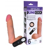 Фаллическая насадка Харнесс UNICOCK 6  с вибрацией - 18 см. - LOVETOY (А-Полимер) - купить с доставкой в Твери