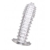 Гелевая прозрачная насадка c шипами - 12 см. - Toyfa Basic - в Твери купить с доставкой