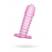 Гелевая розовая насадка с шипами - 12 см. - Toyfa Basic - в Твери купить с доставкой