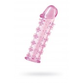 Гелевая розовая насадка на фаллос с шипами - 12 см. - Toyfa Basic - в Твери купить с доставкой