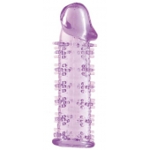 Гелевая фиолетовая насадка на фаллос с шипами - 12 см. - Toyfa Basic - в Твери купить с доставкой