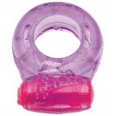 Фиолетовое эрекционное кольцо с виброэлементом в верхней части - Toyfa Basic - в Твери купить с доставкой