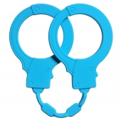 Голубые силиконовые наручники Stretchy Cuffs Turquoise - Lola Games - купить с доставкой в Твери