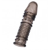 Дымчатая закрытая насадка ToyFa XLover с чешуйками и пупырышками - 13,5 см. - ToyFa - в Твери купить с доставкой