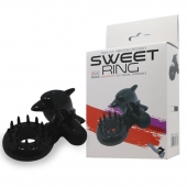 Чёрное эрекционное виброкольцо Sweet Ring с дельфинчиком - Baile - в Твери купить с доставкой