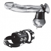 Утяжка на пенис и мошонку Cock Ring With 1.5  Ball Stretcher And Optional Weight Ring - BlueLine - купить с доставкой в Твери