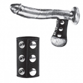 Чёрная утяжка на кнопках 100% PVC STRAP WITH METAL SNAP - BlueLine - купить с доставкой в Твери