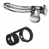 Утяжка на пенис с клёпками Duo Snap Cock And Ball Ring - BlueLine - купить с доставкой в Твери