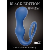 Синее эрекционное кольцо с анальной пробкой Double Pleasure Anal Plug - Lola Games - в Твери купить с доставкой
