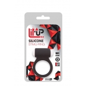 Чёрное эрекционное виброкольцо LIT-UP SILICONE STIMU RING 3 BLACK - Dream Toys - в Твери купить с доставкой
