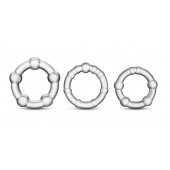 Набор из 3 прозрачных эрекционных колец Stay Hard Beaded Cockrings - Blush Novelties - в Твери купить с доставкой