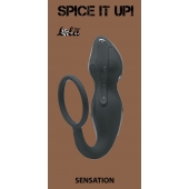 Серое эрекционное кольцо Sensation с анальным стимулятором - Lola Games - в Твери купить с доставкой