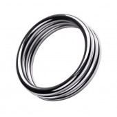 Металлическое эрекционное кольцо с рёбрышками размера L - ToyFa - в Твери купить с доставкой