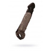 Чёрная насадка на пенис Tс подхватом - 19,5 см. - ToyFa - в Твери купить с доставкой