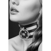Чёрный тройной чокер с большим кольцом - Bijoux Pour Toi - купить с доставкой в Твери