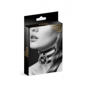 Чёрный тройной чокер с большим кольцом - Bijoux Pour Toi - купить с доставкой в Твери
