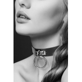 Узенький ошейник из полиуретана с кольцом - Bijoux Pour Toi - купить с доставкой в Твери