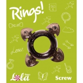Чёрное эрекционное кольцо Rings Screw - Lola Games - в Твери купить с доставкой