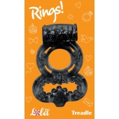 Чёрное эрекционное кольцо Rings Treadle с подхватом - Lola Games - в Твери купить с доставкой