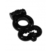 Чёрное эрекционное кольцо Rings Treadle с подхватом - Lola Games - в Твери купить с доставкой