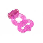 Розовое эрекционное кольцо Rings Treadle с подхватом - Lola Games - в Твери купить с доставкой