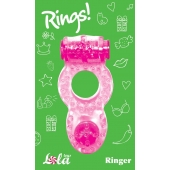 Розовое эрекционное кольцо с вибрацией Rings Ringer - Lola Games - в Твери купить с доставкой