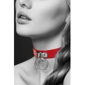 Красный узенький чокер с кольцом - Bijoux Pour Toi - купить с доставкой в Твери