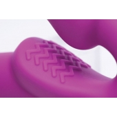 Ярко-розовый безремневой вибрострапон Evoke Vibrating Strapless Silicone Strap-on Dildo - XR Brands - купить с доставкой в Твери