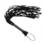 Чёрная плеть с кожаной рукоятью - 65 см. - Sitabella - купить с доставкой в Твери