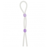 Прозрачное эрекционное кольцо-лассо SILICONE LASSO COCK RING DUAL BEADS - NMC - в Твери купить с доставкой