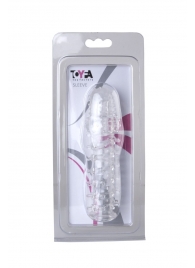 Прозрачная, закрытая насадка с шипами и точками - 13,5 см. - Toyfa Basic - в Твери купить с доставкой