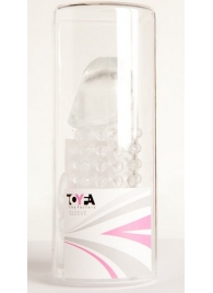 Гелевая прозрачная насадка с 2 отростками - 13 см. - Toyfa Basic - в Твери купить с доставкой