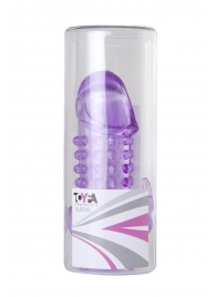 Закрытая фиолетовая насадка с 2 отростками - 13 см. - Toyfa Basic - в Твери купить с доставкой