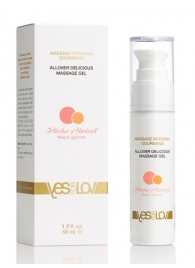 Универсальный массажный гель-смазка Allover Delicious Massage Gel с ароматом персика и аброкоса - 50 мл. - YESforLOV - купить с доставкой в Твери