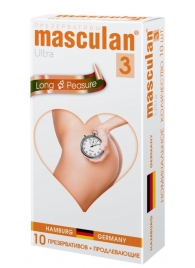 Розовые презервативы Masculan Ultra Long Pleasure с колечками, пупырышками и продлевающим эффектом - 10 шт. - Masculan - купить с доставкой в Твери