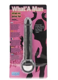 Чёрная насадка на пенис для анальной стимуляции WHATA MAN - 16 см. - Seven Creations - в Твери купить с доставкой