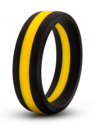 Черно-желтое силиконовое эрекционное кольцо Silicone Go Pro Cock Ring - Blush Novelties - в Твери купить с доставкой