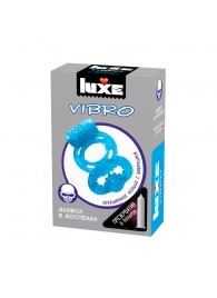 Голубое эрекционное виброкольцо Luxe VIBRO  Дьявол в доспехах  + презерватив - Luxe - в Твери купить с доставкой