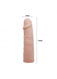 Закрытая телесная насадка-фаллос - 17 см. - Sex Expert - в Твери купить с доставкой