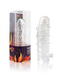 Закрытая прозрачная рельефная насадка Crystal sleeve - 13 см. - Erowoman-Eroman - в Твери купить с доставкой