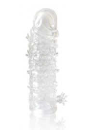 Закрытая прозрачная рельефная насадка Crystal sleeve - 13 см. - Erowoman-Eroman - в Твери купить с доставкой