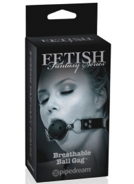 Черный кляп с дырочками Breathable Ball Gag - Pipedream - купить с доставкой в Твери