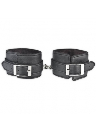 Черные фиксаторы для ног на цепи с мехом внутри - Lux Fetish - купить с доставкой в Твери