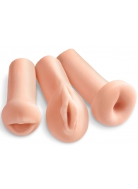 Комплект из 3 мастурбаторов All 3 Holes: вагина, анус, ротик - Pipedream - в Твери купить с доставкой