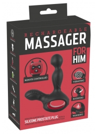 Черный вибромассажер простаты с нагревом и ротацией Prostate Plug - 14,5 см. - Orion - в Твери купить с доставкой
