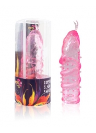 Закрытая рельефная насадка Crystal sleeve snakes в виде змеи с усиками - 14 см. - Erowoman-Eroman - в Твери купить с доставкой