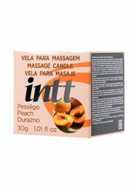 Массажная свеча для поцелуев Peach с ароматом персика - 30 гр. - INTT - купить с доставкой в Твери
