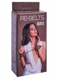 Коричневые кожаные наручники Maya - Rebelts - купить с доставкой в Твери